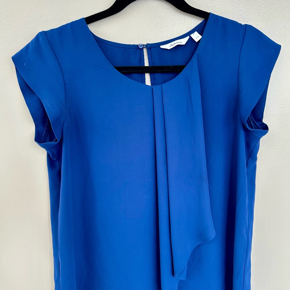 Reitmans Elegant Blue Short Sleeve Blouse